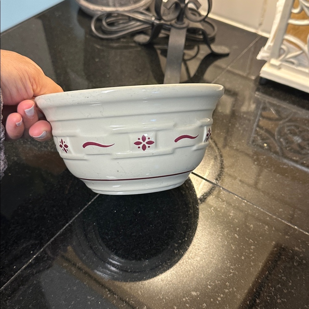 Longaberger Decorative Bowl with Red Accents